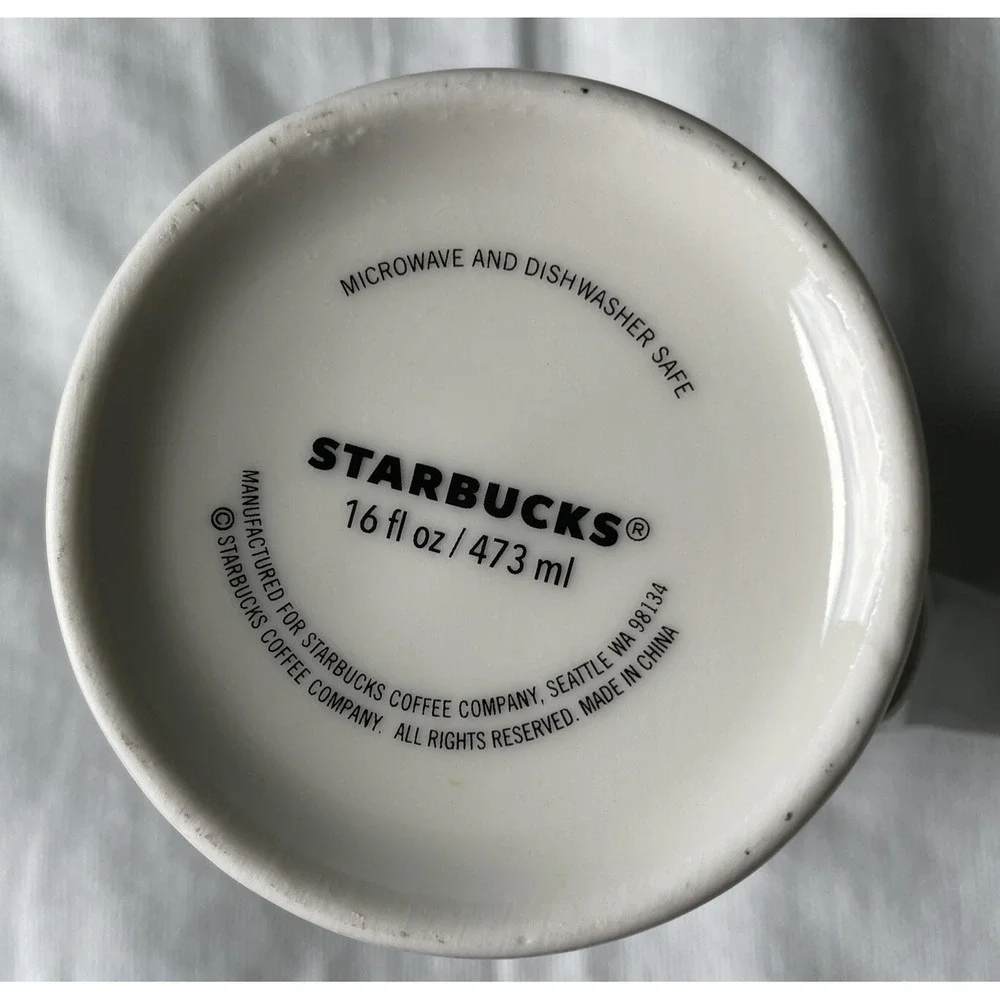 STARBUCKS COFFEE 16 OZ MERMAID CUPS - SILVER-DARK GREEN-MINT GREEN-RED TRIANGLES